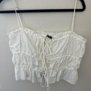 Zara White Tie Tank Top